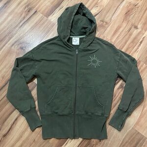 Offline by Aerie Olive Green Zip-Up Hoodie Sz XS